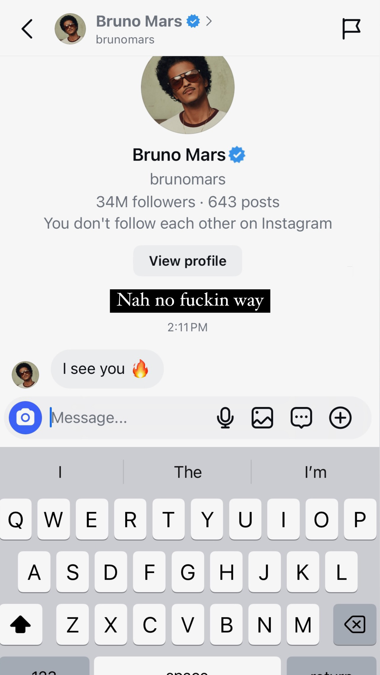 Bruno Mars viral recognition