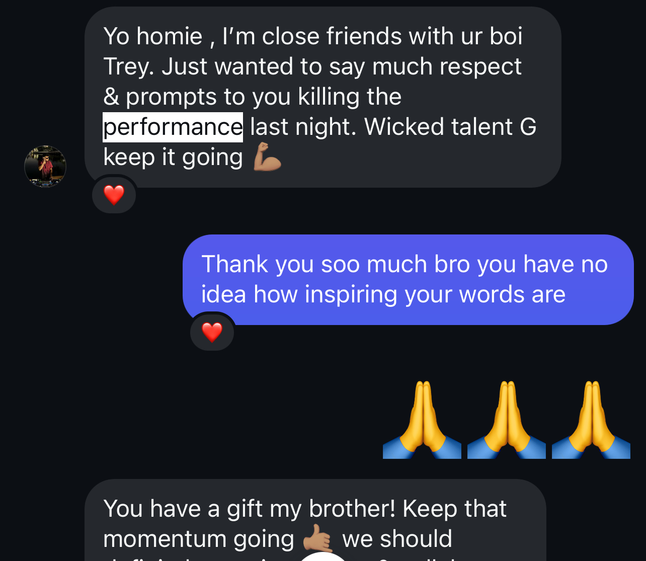 Performance praise testimonial